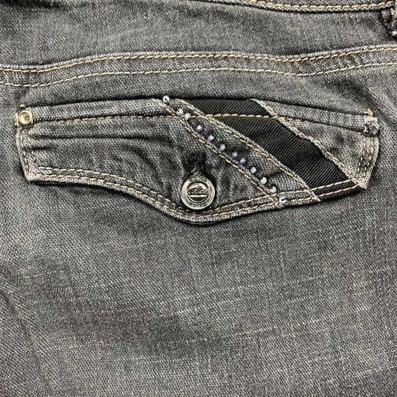 White House Black Market 6 Jeans Blanc Flare 32" X 33.5" - Picture 6 of 8